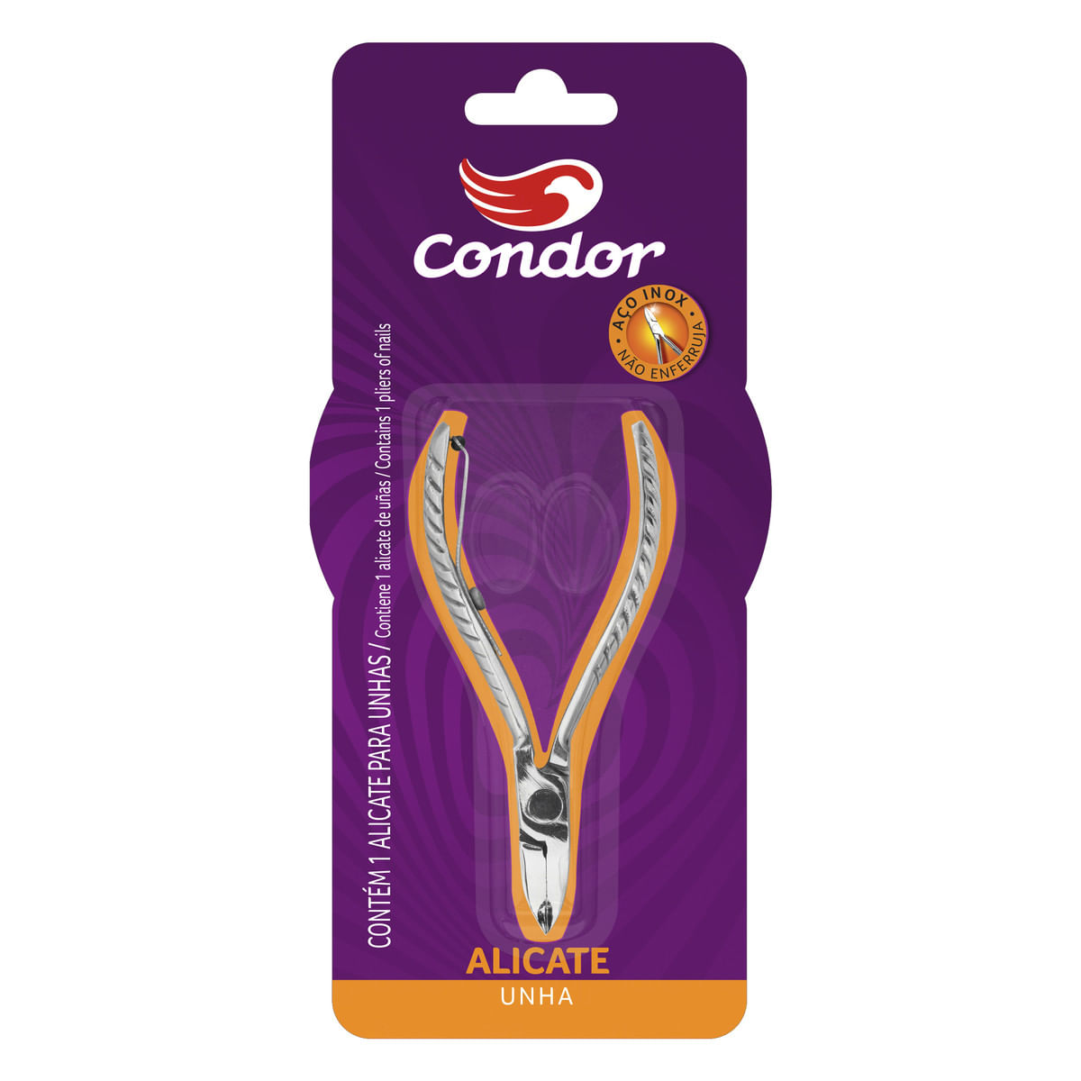 Alicate para Unhas em Inox Ponta Curva Condor