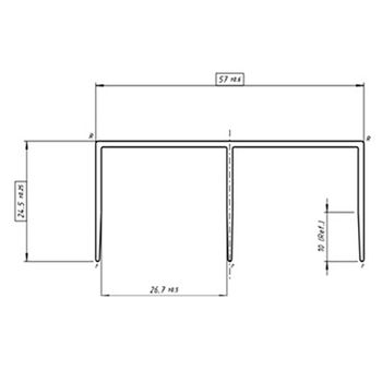 Trilho Superior Duplo TLSD26 Alumínio Jateado 3m Portas de 15 a 20mm Leo