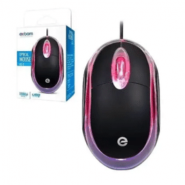 Kit 20 Mini Mouse Office Preto USB com Led para Computador PC e Notebook - Exbom