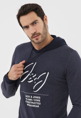 Blusa de Moletom Fechada Jack & Jones Lettering - Masculina