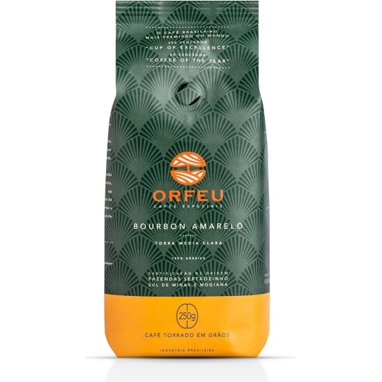 Café Orfeu Bourbon Amarelo em Grãos 100% Arabica Torra Média Clara - 250g