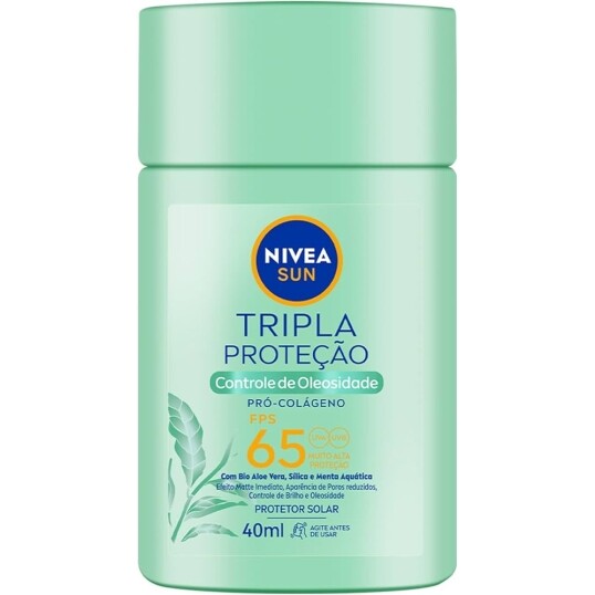 Protetor Solar Fluido Facial NIVEA SUN Tripla Proteção Controle de Oleosidade FPS 65 40ml