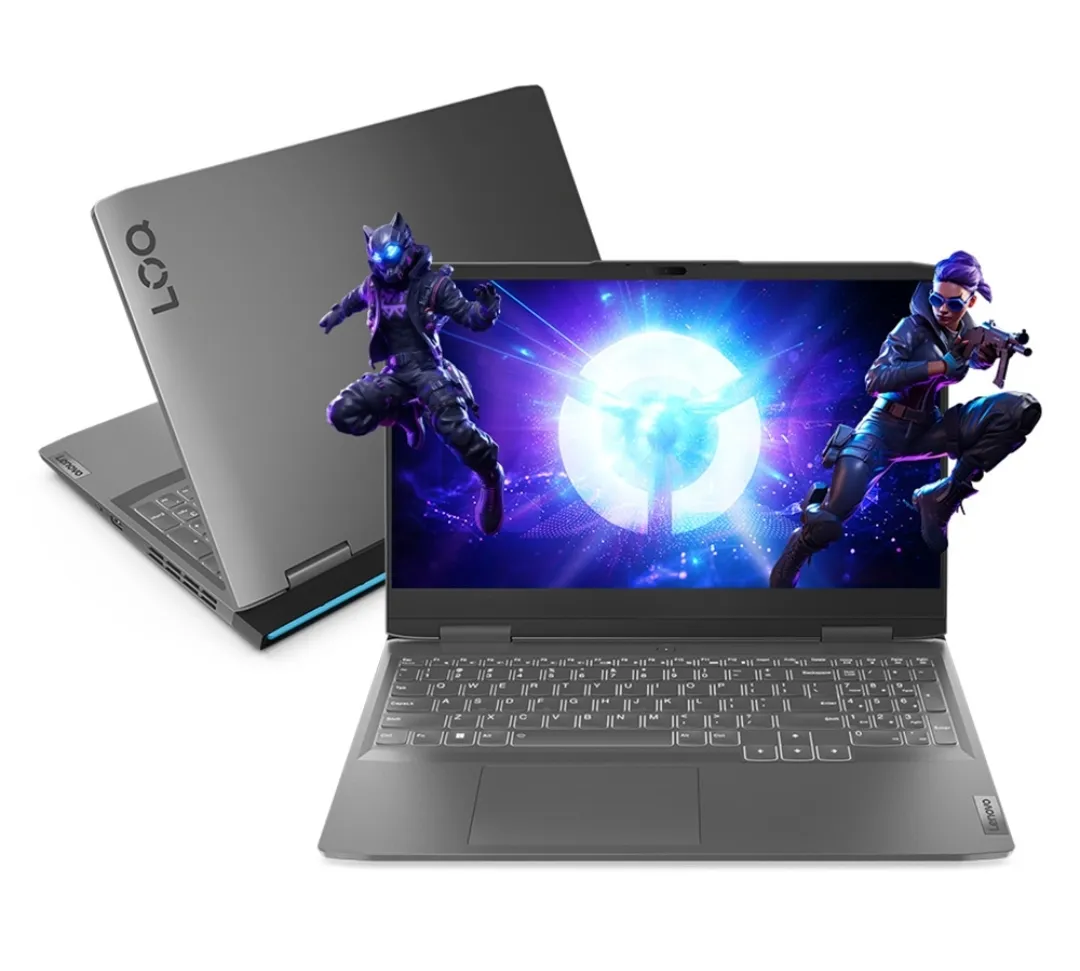 Notebook Lenovo Gamer Loq, Intel Core i5 12450H, 16GB, 512GB SSD, RTX2050, Tela de 15,6", Cinza