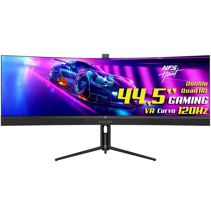 Monitor Gamer SuperFrame Enterprise 44,5" Curvo UltraWide Double Quad HD VA HDR FreeSync 120Hz com Webcam - SF45E3RC