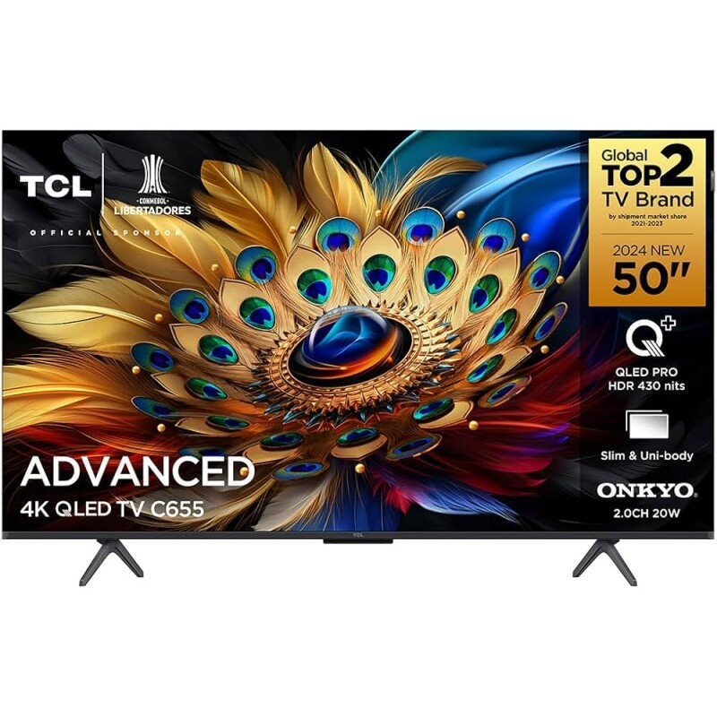 Smart TV TCL QLED TV 50'' C655 4K UHD Google TV Dolby Vision Atmos