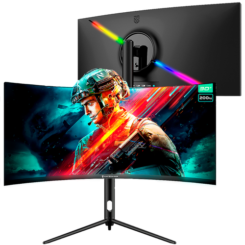 Monitor Gamer Ultrawide Curvo Safe Gamer 30'' WFHD 200Hz 1MS HDMI DP VA Adaptive-sync Preto - MU030