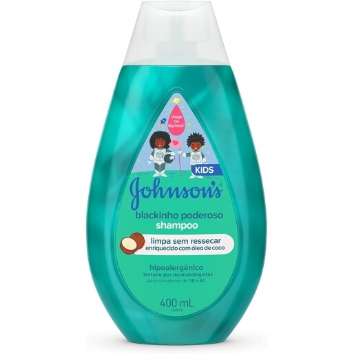 Shampoo Infantil Johnson's Baby Para Cabelos Crespos Blackinho Poderoso 400ml