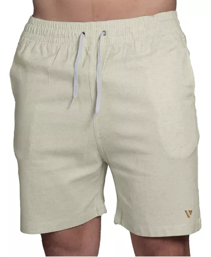 Short Bermuda Praia Linho Mauricinho Masculino Verão Voker