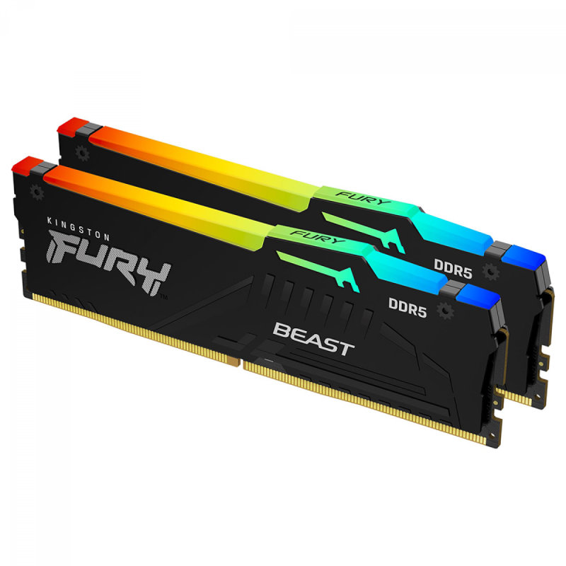 Memória DDR5 Kingston Fury Beast EXPO RGB 16GB (2x8GB) 5600Mhz Black KF556C36BBEAK2-16