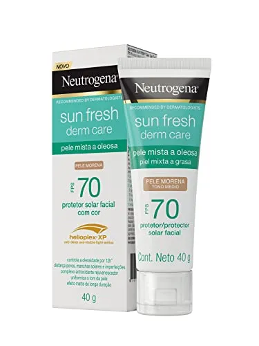 [REC] Neutrogena Sun Fresh Protetor Solar Facial Para Pele Oleosa Derm Care Pele Morena FPS 70,40g