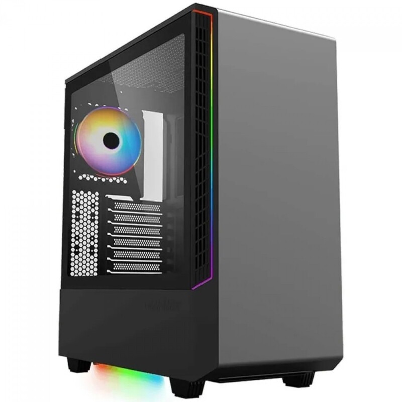 Gabinete Gamer Gamemax Panda Mid Tower Vidro Temperado Black Sem Fonte Com 1 Fan