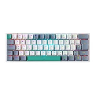 Teclado Mecânico Gamer Machenike K500-B61 Switch Brown ABNT Branco - K500-B61BBR