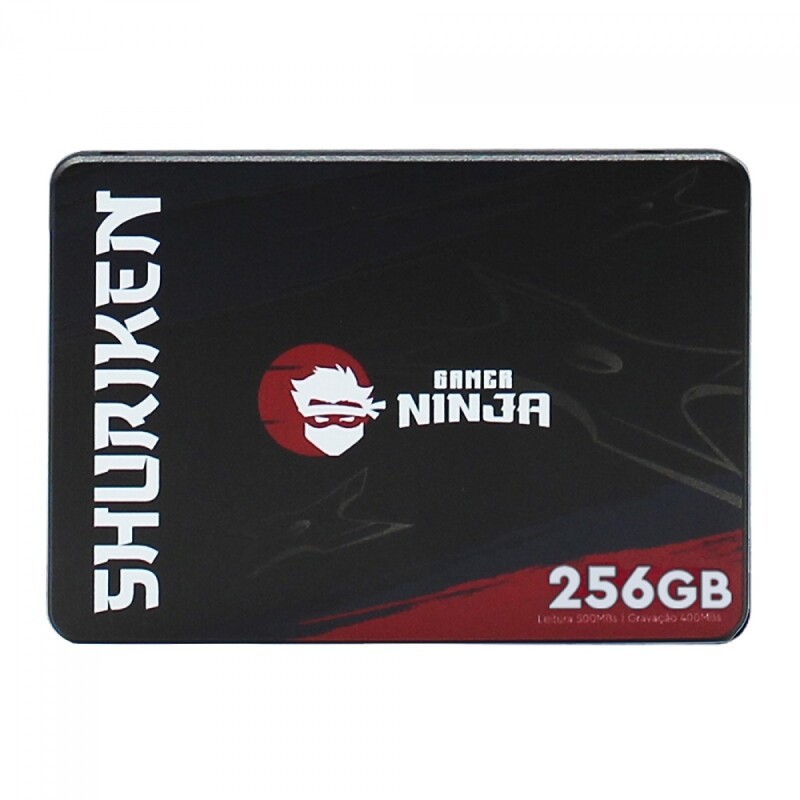 SSD Gamer Ninja Shuriken 256GB Sata III Leitura 510MBs e Gravação 495MBs GN-ST-SHS256G