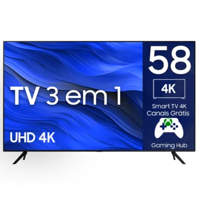 [MEMBERS] Samsung Smart TV 58 Polegadas 4K 58CU7700, Processador Crystal 4K, Xbox Game Pass, Visual Livre de Cabos, +Canais Grátis