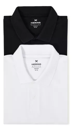 Kit Com 2 Camisas Polo Básicas Masculinas Em Piquet Hering