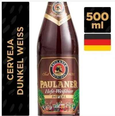 Cerveja Alemã PAULANER Hefe Weissbier Dunkel Garrafa 500ml