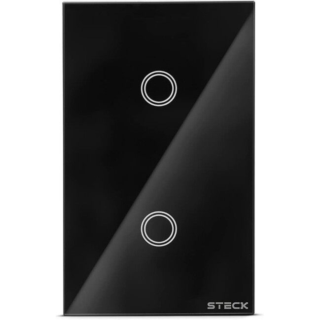 Steck Interruptor Inteligente 4X2" Touch Wi-Fi Steck Ambiente Conectado 2 Módulos Bivolt Preto