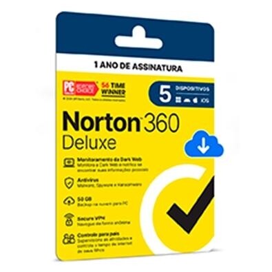 Norton 360 Deluxe 2023 5 Dispositivos 12 Meses Digital para Download