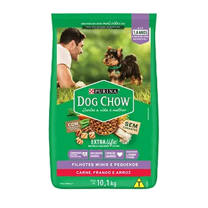 [REC] 2 Pacotes Purina Dog Chow Nestlé Purina Dog Chow Extralife Filhotes Mini E Pequenos Carne Frango E Arroz 10 1Kg