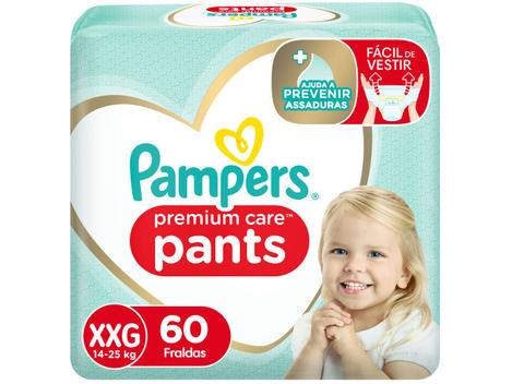 Fralda Pampers Premium Care Pants Calça Tam XXG - 60 Unidades