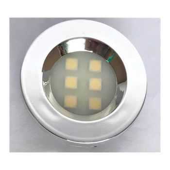 Luminaria LED Amarela/Luz Quente Circular 51mm Prata 1 un Blass