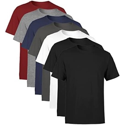 Kit 7 Camisetas Masculina Manga Curta Lisa Algodão Premium