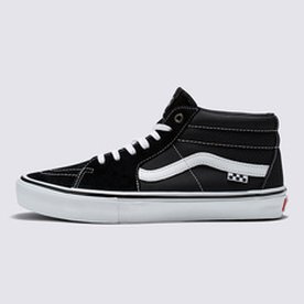 Tênis Skate Grosso Mid Black White Emo Leather