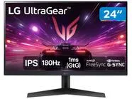 Monitor Gamer 180Hz Ultrawide 1ms LG 24GS60F-B.AWZM 24 Full HD IPS HDMI DisplayPort FreeSync 24GS60F-B