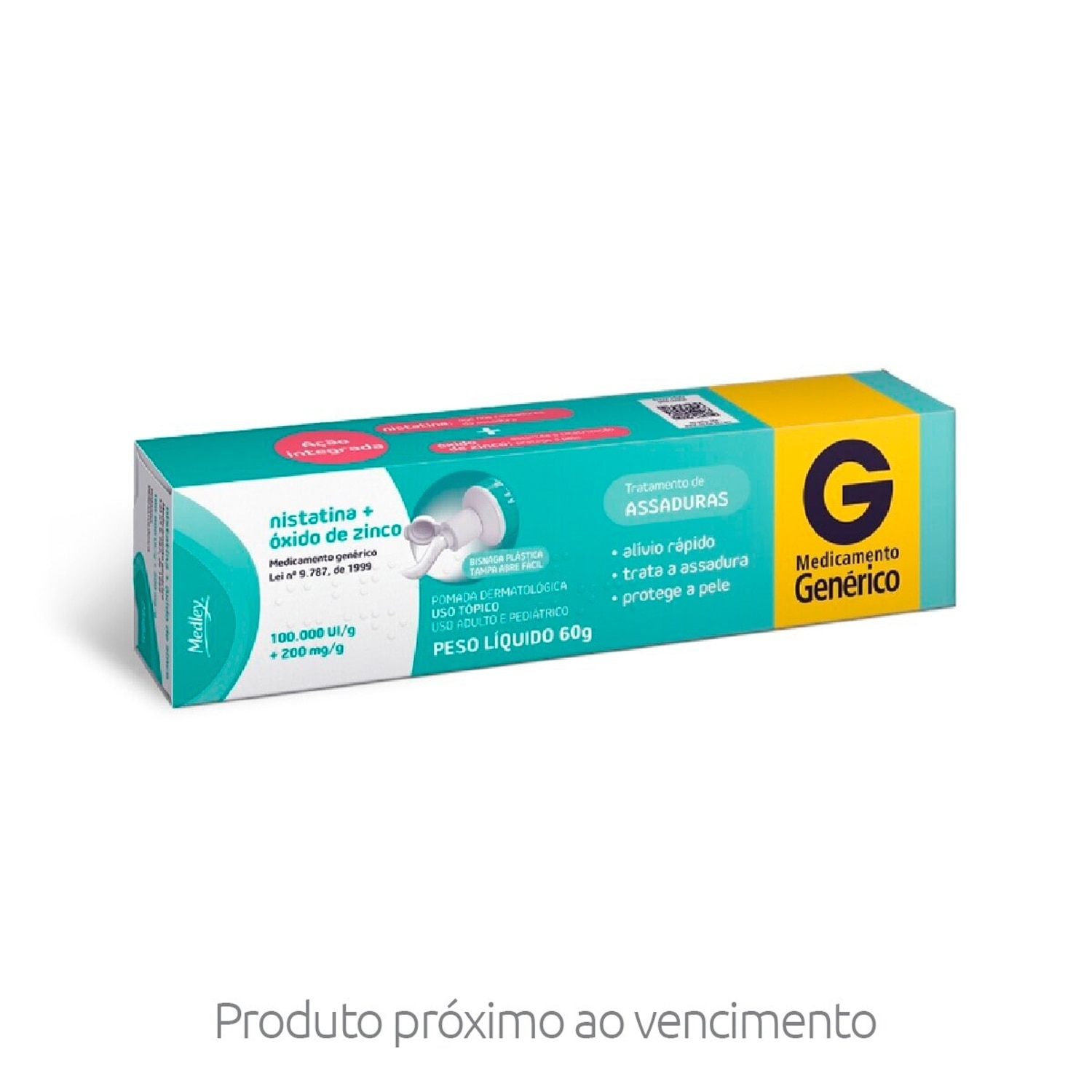 Nistatina + Oxido de Zinco Pomada 100.000UI + 200mg 60g Medley Generico