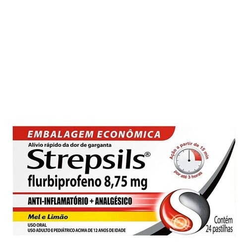 Anti-inflamatório e Analgésico Strepsils 8,75mg 24 Pastilhas