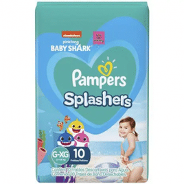 Fralda para Piscina Descartável Pampers Splashers Baby Shark 13 a 19kg Tam. G-XG - 10 Unidades