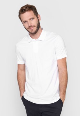 Camisa Polo Hering Reta Lisa Branca