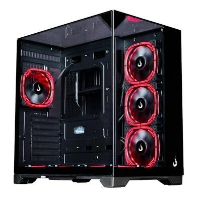 Gabinete Gamer Rise Mode Galaxy Full Glass Mid Tower ATX Lateral e Frente em Vidro Temperado Preto - RM-CA-FG-B