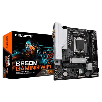 [PIX]Placa Mãe Gigabyte B650M Gaming (Rev.1.0), AMD AM5, mATX, DDR5, RGB, WiFi - B650M GAMING WIFI