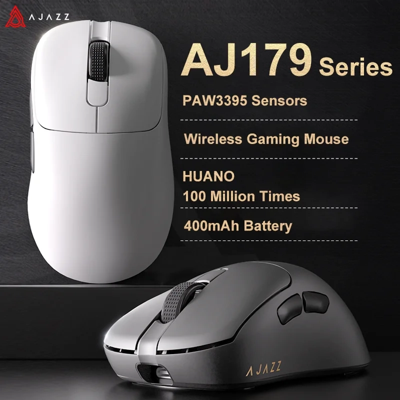 Mouse Gamer Sem Fio Ajazz AJ179 Sensor PAW3395 26.000DPI