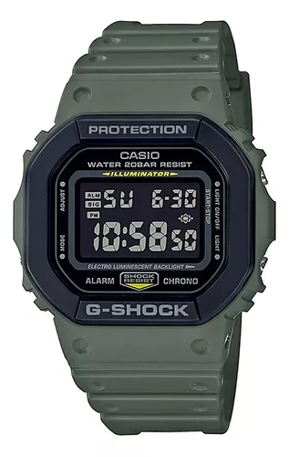 Relógio Casio G-shock Verde Dw-5610su-3dr + Nfe Garantia Cor do bisel Preto Cor do fundo Preto