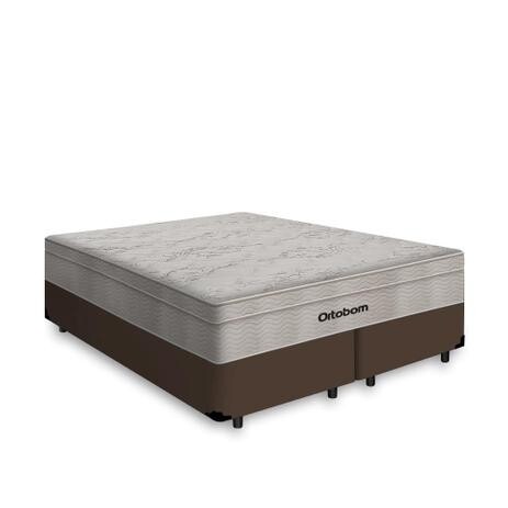 Cama Box Queen + Colchão de Molas Ensacadas Ortobom AirTech SpringPocket 158cm