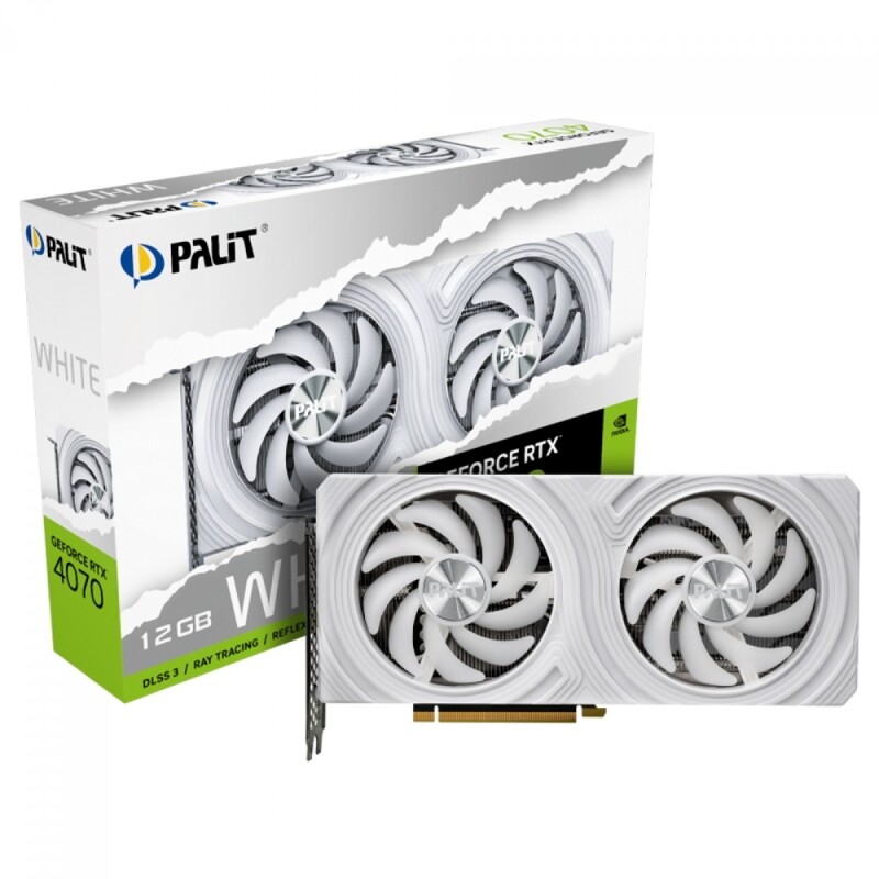 Placa de Vídeo Palit GeForce RTX 4070 White 12GB GDDR6X DLSS Ray Tracing NED4070019K9-1047L