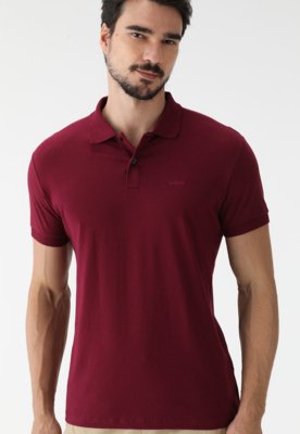 Camisa Polo Colcci Reta Logo Vinho