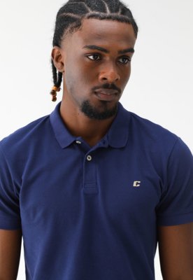 Camisa Polo Colcci Slim Logo Azul