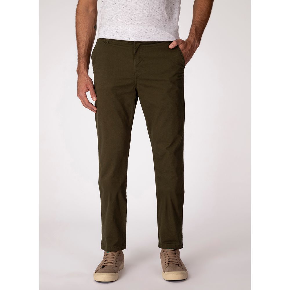 Calça Masculina Chino Basica em Algodão e Elastano