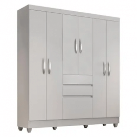 Guarda Roupa Casal Lia 6 Portas Branco