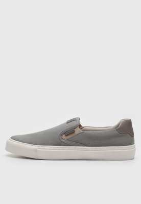 Tênis Slip On Dudalina Recortes Cinza