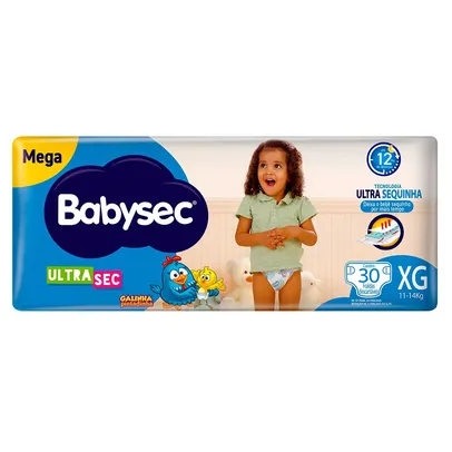 (LEVANDO 4) Fralda Babysec XG Ultra-Sec Mega 30 Unidades