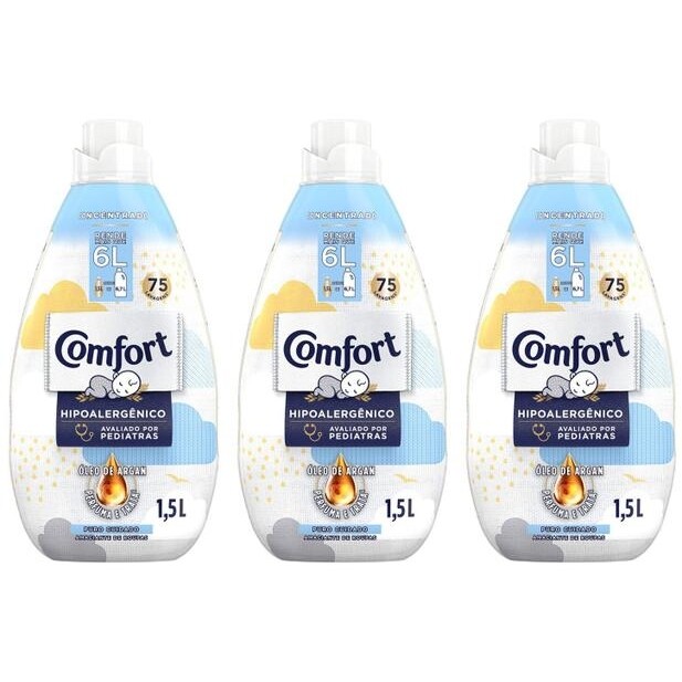 Kit Amaciante Comfort Puro Cuidado Intense - Concentrado 1,5L 3 Unidades