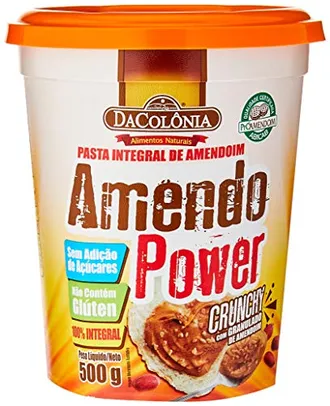 [+por- R$13,5] 500G DaColônia Amendopower Crunchy - Pasta Amendoim, Granulado,