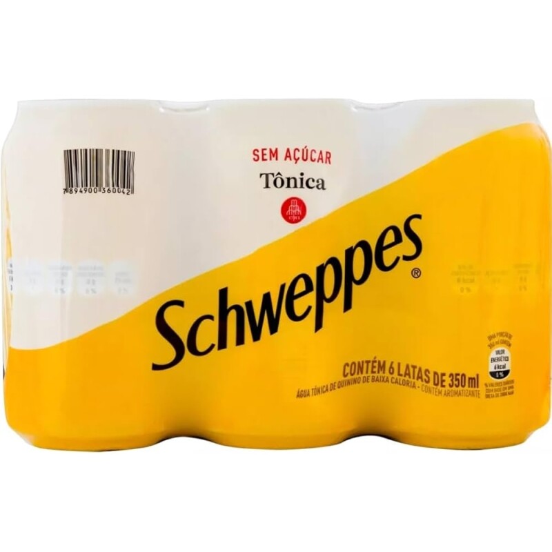 Pack de Schweppes Tônica Sem Açúcar 350ml - 6 unidades