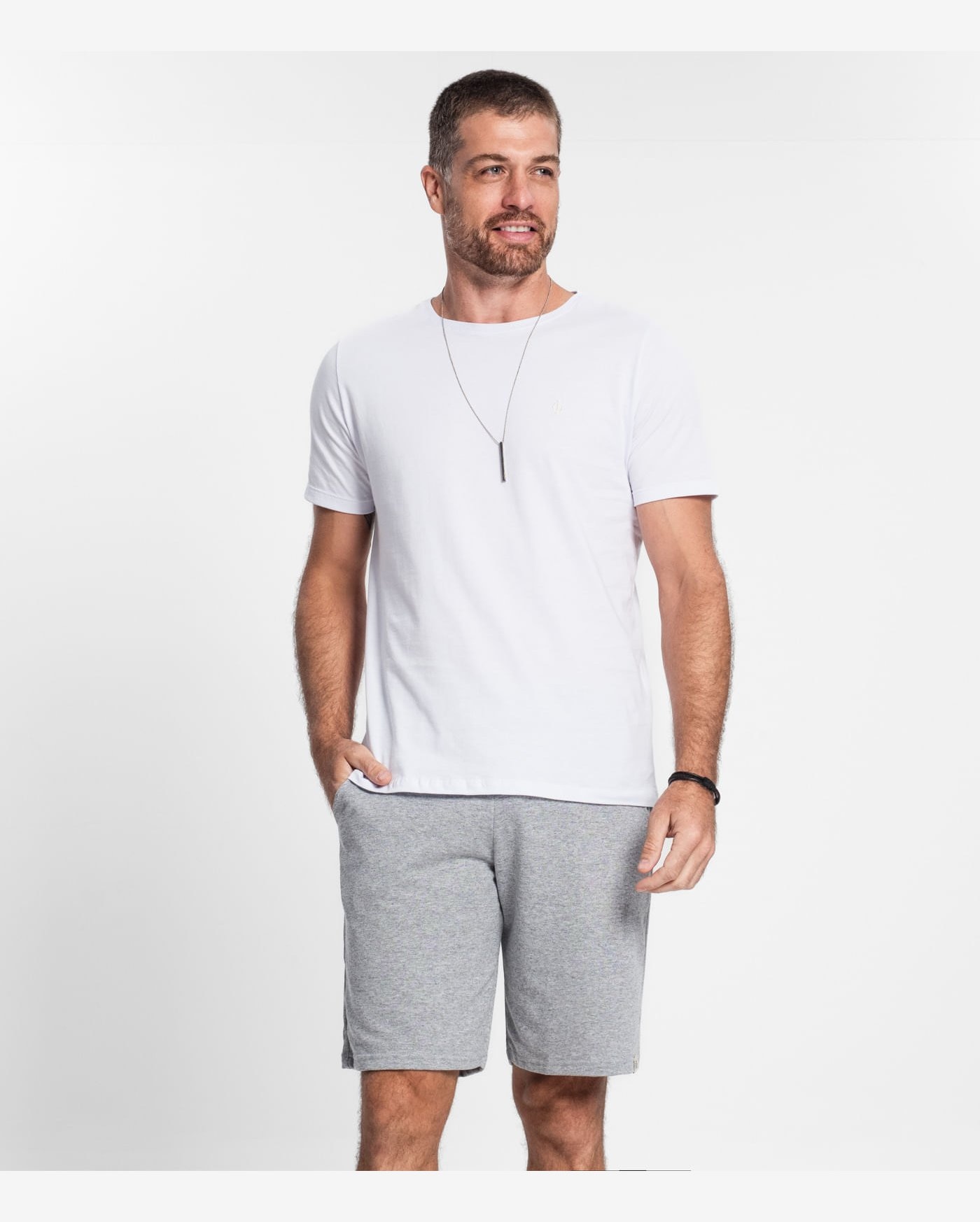 Bermuda Moletom Masculina Select Cinza