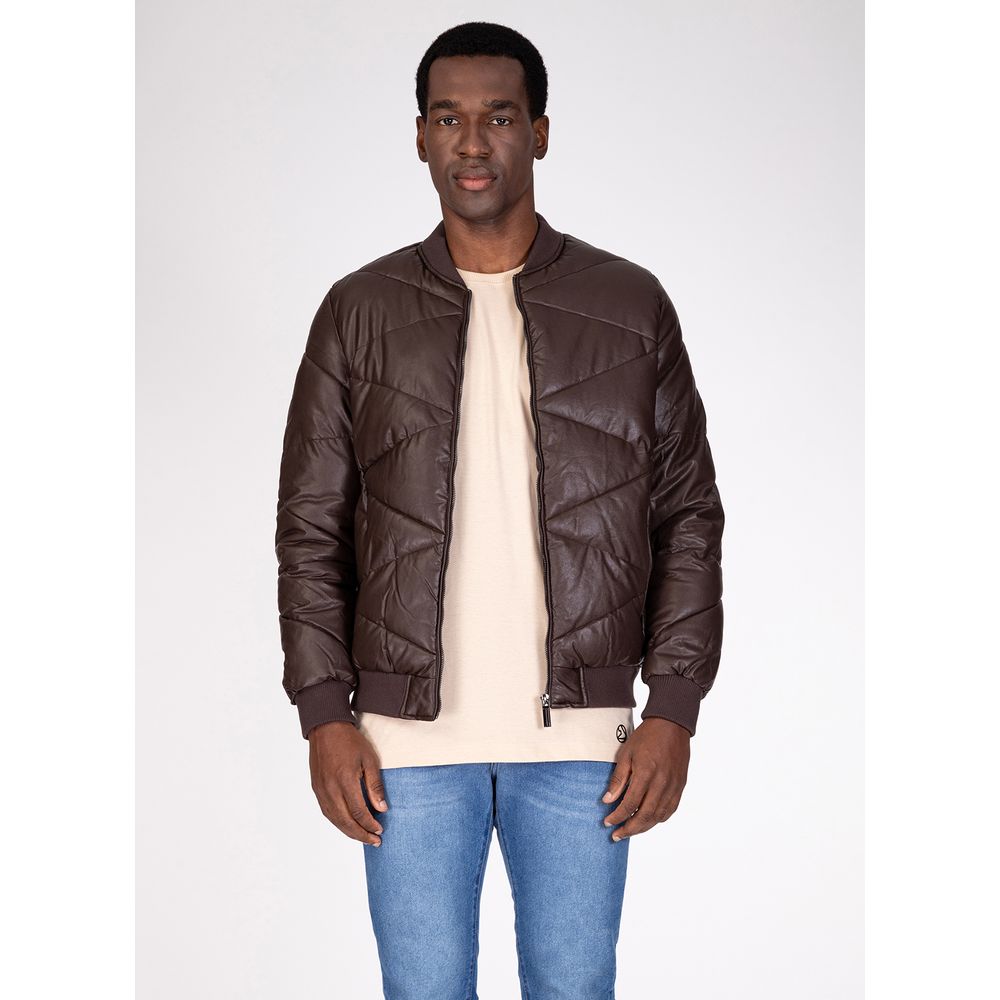 Jaqueta Couro Pu Gomo Quadrado