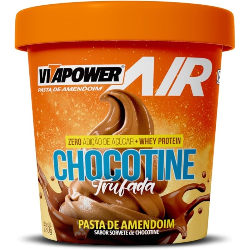 Pasta de Amendoim Vitafor Vitapower Aerada 280g - Chocotine Trufada